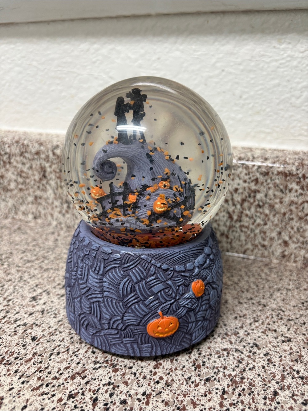 Nightmare before Christmas jack and Sally musical snowglobe